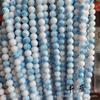 Porcelana Azul y Blanca Semi-Montaña Semi-Agua Esmaltada Cuentas de Porcelana Ágata Natural Cuentas Sueltas Pulsera de Cuentas Redondas DIY Estilo Chino