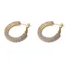 Pendientes Geométricos Exagerados con Diamantes Completos de Moda Europea y Americana para Mujer Exquisitos de Lujo Ligero Versátiles de Gama Alta Pendientes Súper Brillantes Venta al por Mayor