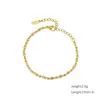 Pulsera para Mujer Estilo Mismo que Influencer Blogger Cadena de Cuentas Ovaladas de Oro de 18K Pulsera de Cadena Pura Pulsera de Frijol de Acero Inoxidable