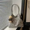Bolso de Hombro Perezoso Estilo Coreano Personalidad Gran Capacidad Viaje de Commute Bolso de Tela Retro Estrella Casual Elegante Bolso Tote