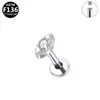 Pendientes de Titanio Elegantes Europeos y Americanos Transfronterizos Aleación de Titanio G23 Moda Grado Médico Joyería para Perforaciones Rosca Interna Zirconia Marquise