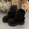 Botines Gruesos para Aumentar la Altura para Mujeres Bajitas, Nuevos Botines Versátiles Estilo Vintage Maillard para Otoño 2026 para Combinar con Faldas