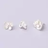 Pingente Flor Rosa Padrão Sol em Prata de Lei S925, Flor Simples e Fresca de Cinco Pétalas Prateada Acessório para Pulseira de Cristal DIY