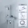 Atacado de Fábrica Pistola de Pulverização Pressurizada Quadrada Toda em Cobre Válvula Angular para Vaso Sanitário com Pistola de Pulverização de Abertura Lateral Conjunto de Bidê Manual de Água Fria Única