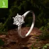 Anillo Original Yinziyun de Plata de Ley s925 con Moissanita de un Quilate en Forma de Corazón, Exquisito y Lujoso, Anillo Apilable