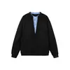Responda-me Top Americano Moderno Falso Duas Peças Gola Redonda Moletom Pulôver Masculino Solto Versátil W521