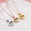 Collar Elegante de Moda Japonesa y Coreana para Mujer con Forma de Corazón de Oro de 18K Acero Titanio Collar Cadena Clavícula Acero Inoxidable Joyería Venta al por Mayor