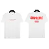 Camiseta de Manga Corta Suprema para Mujer, Estilo Urbano Marca de Moda Americana Estampado Clásico de Letras Caja Cuello Redondo Holgada Manga Media Camiseta para Hombre