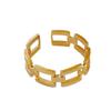 Anillo de acero de titanio de oro de 18 quilates de nicho de estilo cool de alta calidad para mujer, abierto, ajustable, personalidad, temperamento, índice, joyería ins