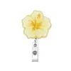 Amazon Cross-Border Suporte Retrátil para Crachá Flor Rosa Acrílico Clipe Retrátil para Crachá Médico Cordão de Puxar Atacado
