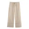Comércio Exterior 2025 Primavera Novo Conjunto Feminino Camisa de Manga Longa Top Calça de Perna Larga Design Solto 4786090