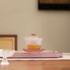 Estanque de Lotos Luz de Luna Vidrio Tres Talentos Gaiwan Hogar Sencillo Tazón de Té Individual con Tapa Taza de Té Taza de Té Juego de Té Kung Fu