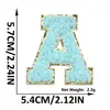 Bordados de Letras em Veludo Azul Água para Toalhas, Patches de Tecido Autoadesivos para Roupas, Chapéus, Bolsas e Decoração Atacado