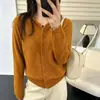 Cardigã de Tricô com Capuz Suéter Feminino Outono 2026 Novo Estilo High-End Emagrecedor Casual Cor Sólida Casaco Suéter Top