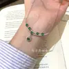 Atacado do Fabricante Corrente para Clavícula de Jade Verde Natural Xiaohongshu com Cravação em Prata S925, Novo Design Estilo Chinês