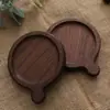 Posavasos Creativo de Madera Maciza Grabado de Logo Bandeja de Té Personalizada de Madera Soporte para Tazas Esterilla de Té Posavasos de Madera para Té Almohadilla Térmica Japonesa