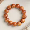 Pulseira de Contas Redondas de Cipreste Taihang Material Antigo de Alta Densidade de Óleo Grão Liso Pulseira de Contas Budistas de Madeira Masculina Venda por Atacado