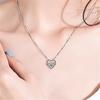 Colgante en forma de corazón de Amor a Primera Vista estilo coreano con incrustaciones de diamantes, colgante de circonita con forma de amor inteligente, collar para mujer, accesorios de plata