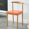 Cadeira de Jantar para Uso Doméstico, Cadeira de Lazer com Encosto, Cadeira de Escritório Minimalista Moderna para Quarto e Sala de Jantar, Cadeira Integrada em Ferro Forjado em Forma de Chifre