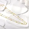 Europea y Americana Más Vendida Dulce y Fresca Estilo Chica Caliente Cadena de Cintura de Doble Capa Metal 18K Acero Inoxidable Cadena de Cintura de Playa Joyería Transfronteriza Venta al por Mayor