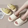 Lindas Pantuflas de Lino para Mujer Cuatro Estaciones Interiores Hogar Suela Gruesa Antideslizantes Absorbentes de Sudor Primavera Otoño Sensación de Algodón Lino Pantuflas Frescas Verano