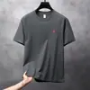 Camiseta de Verano de Alta Calidad 100% Algodón Puro de Manga Corta para Hombre, Camiseta Básica Sólida Simple Juvenil Casual de Media Manga para Hombre