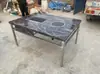 Mesa de Barbacoa Comercial sin Humo, Parrilla de Barbacoa de Autoservicio, Pierna de Cordero a la Parrilla de Carbón, Mesa de Barbacoa Exterior de Acero Inoxidable