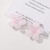 Início da primavera super fada doce pêssego pó malha flor de cristal diy tecido à mão miçangas acessórios de cabelo brincos acessórios atacado