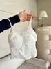 Verano Nuevo Estilo Francés Chica Picante Estilo Deseo Puro Plisado Encaje Malla Espalda Hermosa Camisola Ropa Exterior para Mujer Almohadilla de Soporte