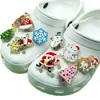 Decoración de Zapato de Madera Navideño Transfronterizo Luz LED de Tres Colores Intermitente Dijes para Zapatos Hebillas para Zapatos Accesorios para Pantuflas de Jardín