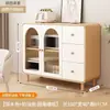 Aparador moderno minimalista estilo creme para cozinha de casa, armário integrado de parede, adega para sala de estar, armário de armazenamento