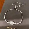 Pulseira olho de concha cravejada com zircônia, toque de luxo leve de nicho de alta qualidade, personalizada, moderna, simples, joias versáteis para atacado