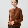 Suéter de Caxemira Espesso de Fio Duplo para Mulheres, Gola Alta Meia-Boca, Outono/Inverno 2026, Manga Raglan, Caxemira de Bebê Amiga da Pele, Suéter de Tricô Solto