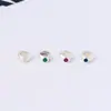 Plata S925 Plata Lisa Incrustaciones de Circonita Anillo Pequeño de Plata Multicolor Espaciador Espaciador de Circonita Cuerda para Cuentas DIY Accesorios para Parejas