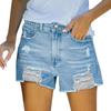 Amazon AliExpress estación independiente agujero explosión shorts de mezclilla ajustados elásticos para mujer
