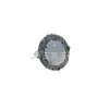 Nuevo Anillo de Calcedonia Verde Esmeralda con Hebilla de Paz Estilo Chino para Mujer, Elegante Retro, Anillo de Calcedonia de Superficie Ovalada Grande de Alta Gama