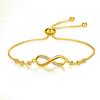 Pulseira Feminina Mais Vendida Transfronteiriça Cobre Microincrustada Zircônia Pulseira Ajustável Moda Versátil Personalizada Pulseira de Luxo Leve em Forma de 8
