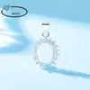 Nuevo Estilo Estilo Princesa Diana Montura de Colgante Plateada Galvanizada para Rellenar DIY con Cabujón de Diamante Ovalado, Montura de Imitación Plata 925