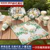 Promoção Relâmpago Animais da Selva Guardanapos Louça Descartável Pratos de Papel Copos de Papel Utensílios de Mesa Mesa de Sobremesa Festa Piquenique Pratos de Bolo
