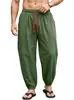 Pantalones de linterna de verano ligeros para hombre de Amazon transfronterizos, holgados, con cordón, pantalones harén, talla grande, casual, transpirables, pantalones jogger