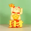 Gato de la fortuna solar de 2 pulgadas moviendo la mano decoración de gato de la suerte decoración de pastel horneado decoración de coche Artículos de Año Nuevo regalo creativo cultural