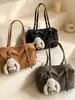 Bolsa Linda Peluche Muñeca Versátil Bolso de Mano Mochila de Dibujos Animados Femenina Bolsa de Compras Nuevo Estilo Otoño Invierno 2026