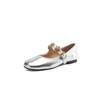 Zapatos Mary Jane de piel de vaca capa superior súper suave hebilla metálica puntera redonda suela plana suave talla de mujer reembolsables