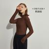 Camiseta Interior para Mujer Otoño Nuevo Cuello Medio Alto Ácido Hialurónico Manga Larga Cálida Ropa de Otoño Invierno Terciopelo Alemán Cepillado Ajustada Camiseta