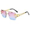 Gafas de Sol Sin Marco de Alta Definición de Moda, Gama Alta Europeas y Americanas, Gafas de Sol Personalizadas para Hombres y Mujeres, Visores Solares para Conducir y Viajar