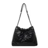 Bolso de Hombro Rígido con Bordado de Rombo Transfronterizo, Nuevo Bolso de Hombro con Cadena de Moda, Bolso Cubo Estilo Bolsa de Basura