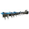 A linha de embalagem automática com esteira para manuseio de materiais pode ser conectada à máquina de embalagem da linha de processamento frontal, uma esteira de tração e uma linha de manuseio de materiais.