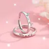 Anillo de Plata de Ley S925 Gato y Perro Carta de Amor Anillo de Pareja Lindo Simple Accesible Lujo Anillo de Dibujos Animados Apertura Ajustable