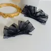 Diseño de Corea del Sur Pinza Lateral Pinza Superior Personalizado Accesorios para el Cabello Versátiles Set de 2 Piezas Pinza para el Cabello con Lazo de Organza Pinza de Pato