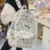 Nova mochila feminina para estudantes do ensino médio estilo coreano mochila impressa fresca e fofa mochila de grafite para estudantes universitários de grande capacidade